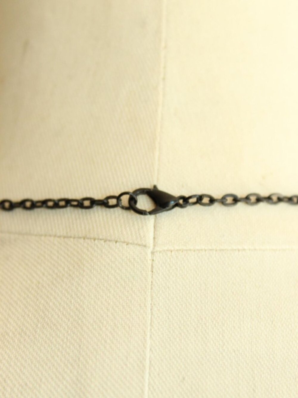 Gothic Bat Cameo Necklace with Purple Amethyst Cabochon on Black Chain - Picture 8 of 12